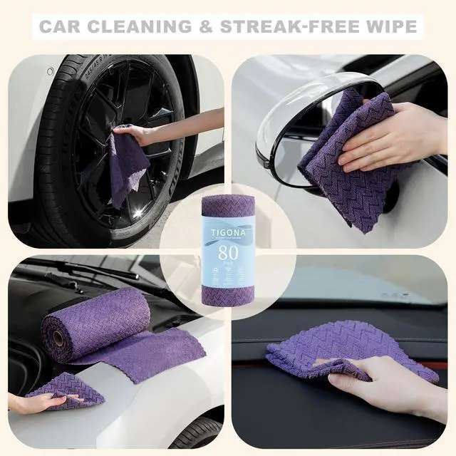 Alt view image 6 of 7 - 80 Pack Microfiber Cleaning Cloth Roll Reusable Paper Towels 12"x12" Tear Away Cloth,Absorbent Dish Rags for House Kitchen,Wash Cloths,Lint Free Rags for Window Cars Cleaning Supplies