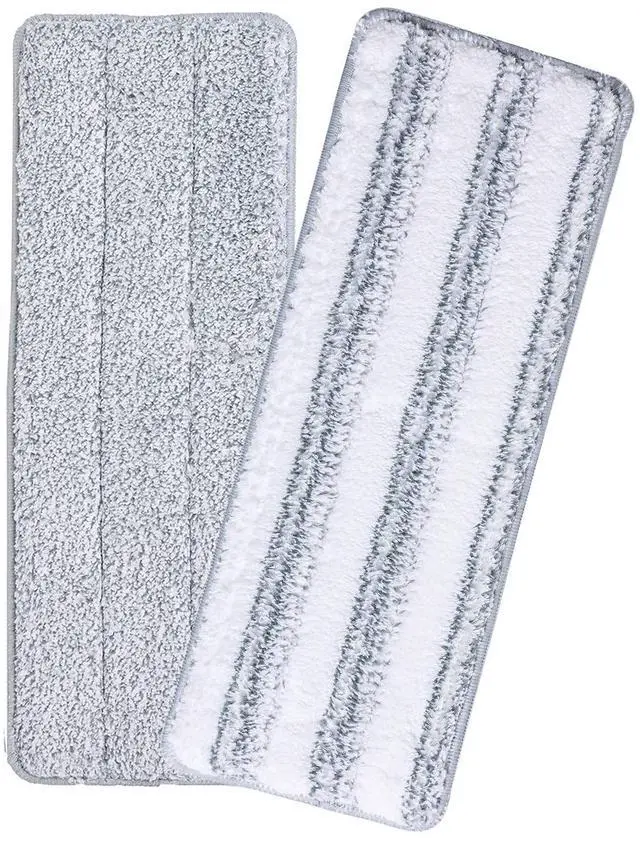 Main image of Flat Mop Head Refill, 13" X 4.9" Flat Mop Pads, Microfiber Mop Pads Flat Mop Replacement Heads (White and Grey)