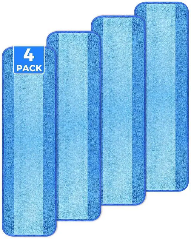 Main image of 4-Pack Microfiber Cleaning Pads, 18-Inch Microfiber Mop Pads Compatible with Bona Mop, Washable and Reusable Mop Pad Refills for Hardwood Tile Laminate Floors