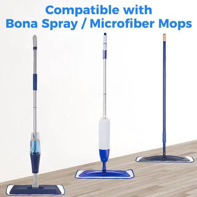 Alt view image 4 of 5 - 4-Pack Microfiber Cleaning Pads, 18-Inch Microfiber Mop Pads Compatible with Bona Mop, Washable and Reusable Mop Pad Refills for Hardwood Tile Laminate Floors