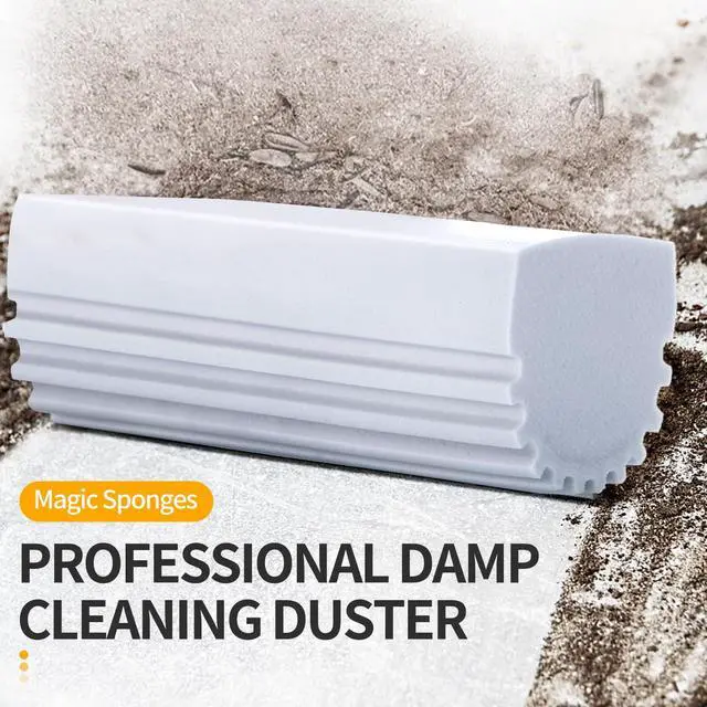 Alt view image 2 of 6 - Damp Clean Duster Sponge,4pack Magic Sponge Eraser,Reusable Damp Dusting Sponge Household Cleaning for Blinds, Glass, Baseboards,Radiators,Window Track Grooves(Multi Color)