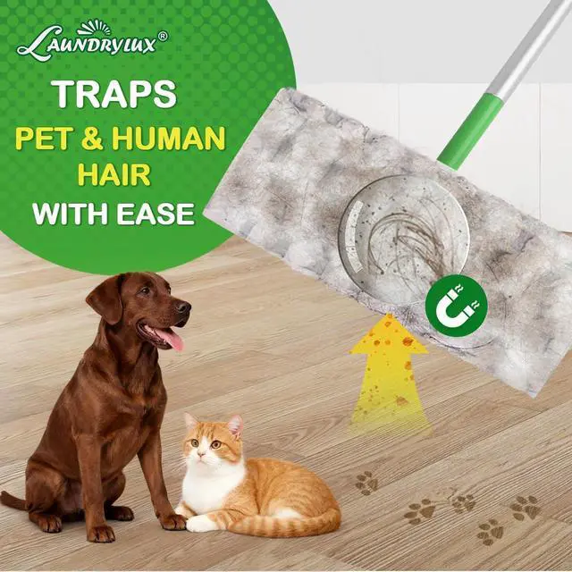 Alt view image 3 of 7 - Heavy Duty Dry Sweeping Cloths Refills Compatible with Swiffer Sweeper, Multi Surface Pet Dry Pads Refill, Floor Cleaner for Dust, Hair, Dirt, Disposable Duster Mop Pad - 32 Count