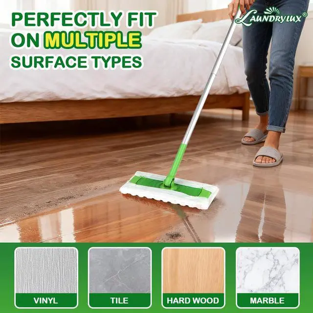 Alt view image 7 of 7 - Heavy Duty Dry Sweeping Cloths Refills Compatible with Swiffer Sweeper, Multi Surface Pet Dry Pads Refill, Floor Cleaner for Dust, Hair, Dirt, Disposable Duster Mop Pad - 32 Count