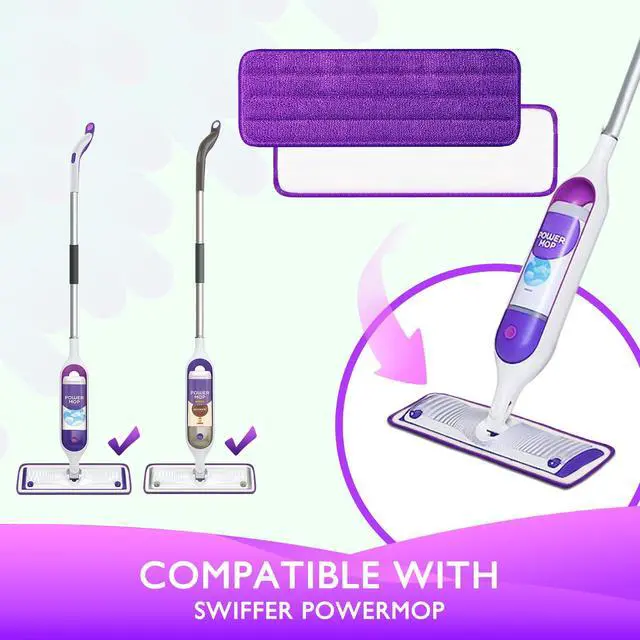 Alt view image 2 of 6 - Reusable Power Mop Refills Pads Compatible with Swiffer PowerMop Mop - Microfiber Power Mop Pads Refill for 13 ''-15 '' Spray Mop- Washable Pads for Multi-Surface Floor Cleaning, 4 Pack