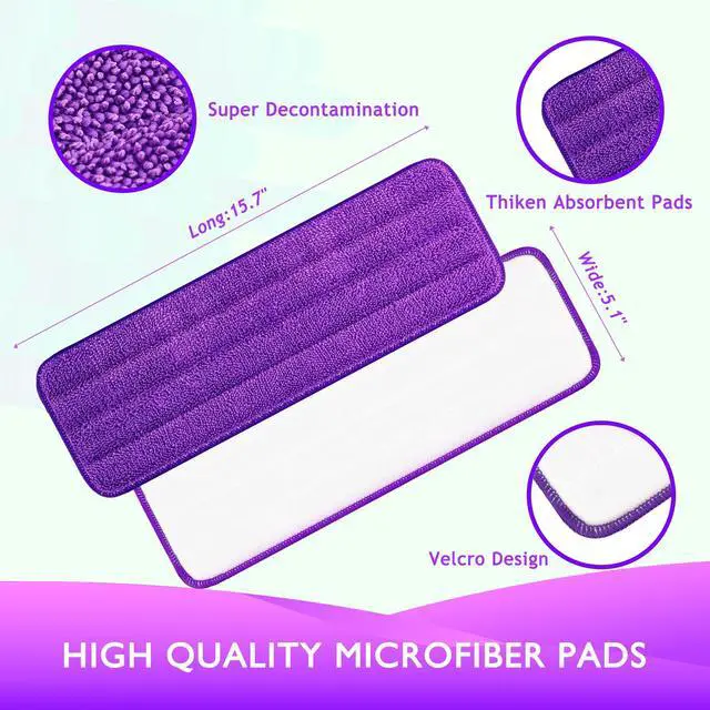Alt view image 3 of 6 - Reusable Power Mop Refills Pads Compatible with Swiffer PowerMop Mop - Microfiber Power Mop Pads Refill for 13 ''-15 '' Spray Mop- Washable Pads for Multi-Surface Floor Cleaning, 4 Pack