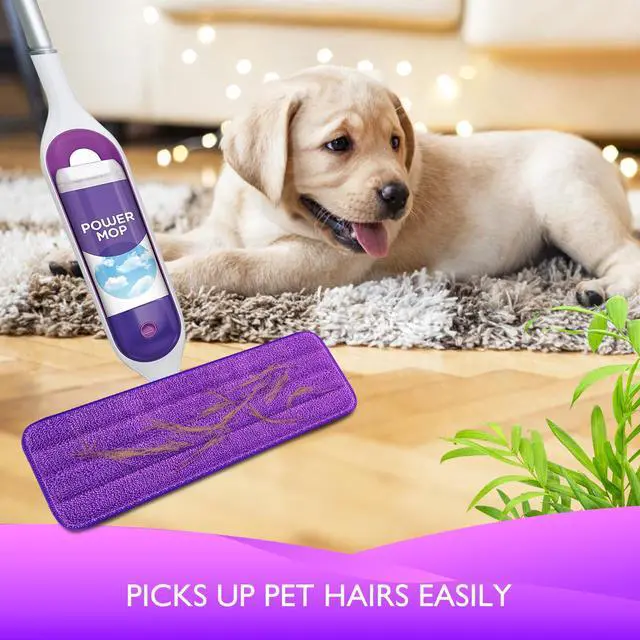 Alt view image 6 of 6 - Reusable Power Mop Refills Pads Compatible with Swiffer PowerMop Mop - Microfiber Power Mop Pads Refill for 13 ''-15 '' Spray Mop- Washable Pads for Multi-Surface Floor Cleaning, 4 Pack