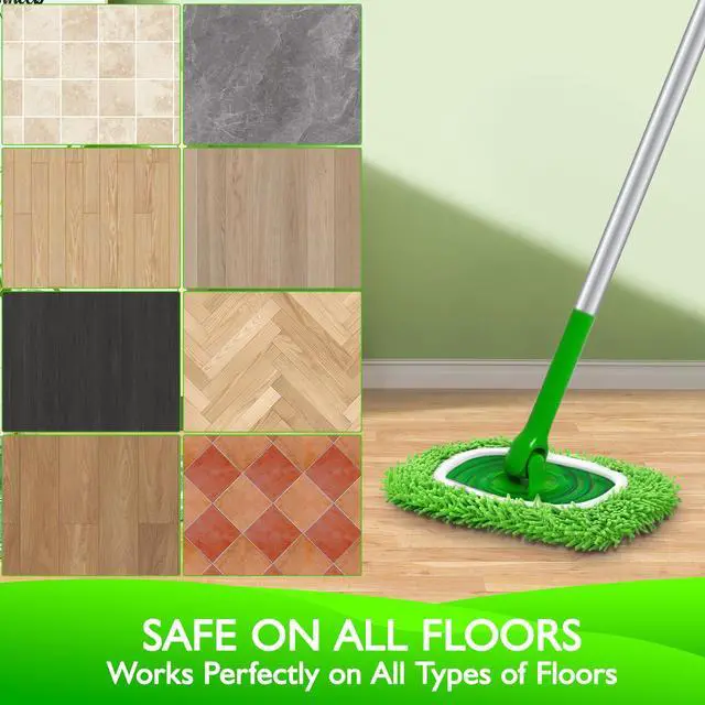 Alt view image 5 of 7 - Reusable Microfiber Mop Pads Compatible with Swiffer Sweeper- 4 Pack Dry Sweeping Cloths & Wet Mopping Cloths - Chenille Washable Wet Pads Refill for Mopping Floors (Mop is not Included)