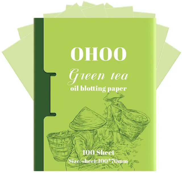 Main image of Face Oil Blotting Paper Facial Oil Absorbing Sheets for Oily Skin Face Wipes for Makeup Clean Green Tea 100 Count