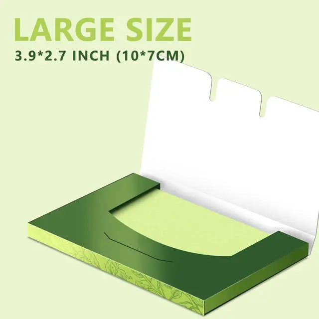 Alt view image 4 of 5 - Face Oil Blotting Paper Facial Oil Absorbing Sheets for Oily Skin Face Wipes for Makeup Clean Green Tea 100 Count