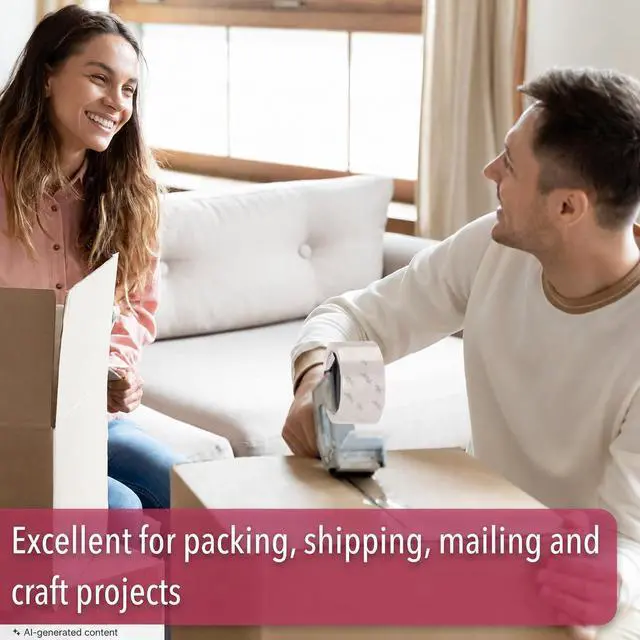 Alt view image 5 of 7 - Packing Tape, 2 Pack, 2 Inch Wide, 60 Yards, 1.9mil, No Smell
