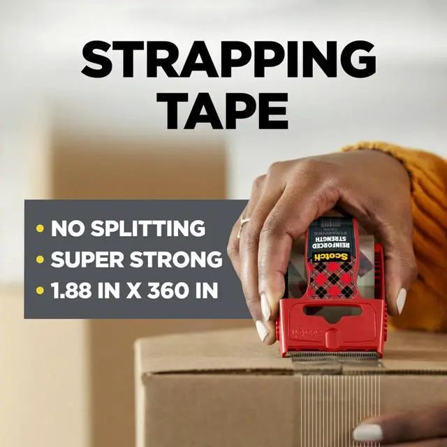 Alt view image 2 of 7 - Reinforced Strength Strapping Tape, 1.88 in x 360 in, Clear