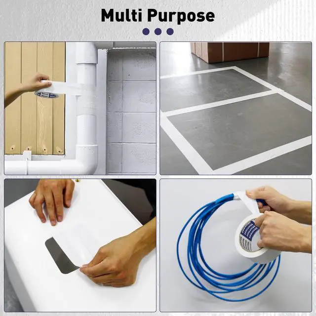 Alt view image 2 of 7 - Duct Tape White Heavy Duty - 1.88 in 35 Yds Waterproof No Residue Strong Adhesive Duct Tape Tearable for Indoor Outdoor Use,Multi Purpose Home Repair