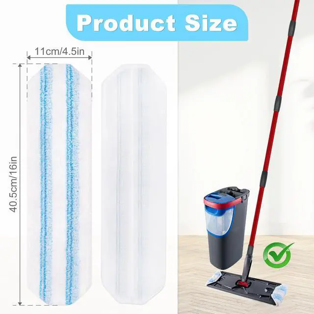 Alt view image 2 of 7 - Mop Replacement Pads for OCedar H2prO Flat Mop System, 6 Pack Mop Pads for Ocedar H2prO Flat Mop, Machine Washable and Reusable Microfiber Mop Heads Replacements, Mop Refills Safe on Various Floors