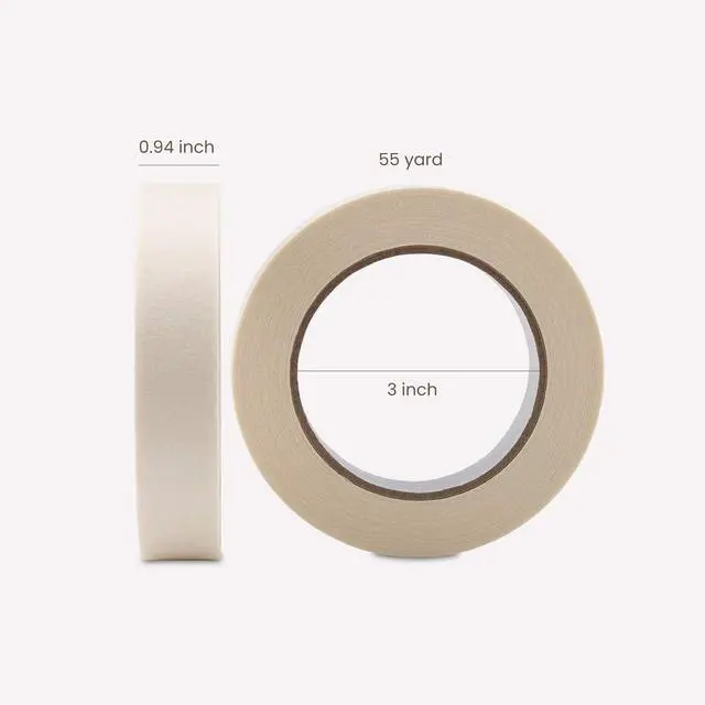 Alt view image 4 of 7 - Masking Tape 1 inch, 2 Pack General Purpose Beige Masking Tape White Masking Paper, 1 inch x 55 Yards x 2 Rolls (110 Total Yards)