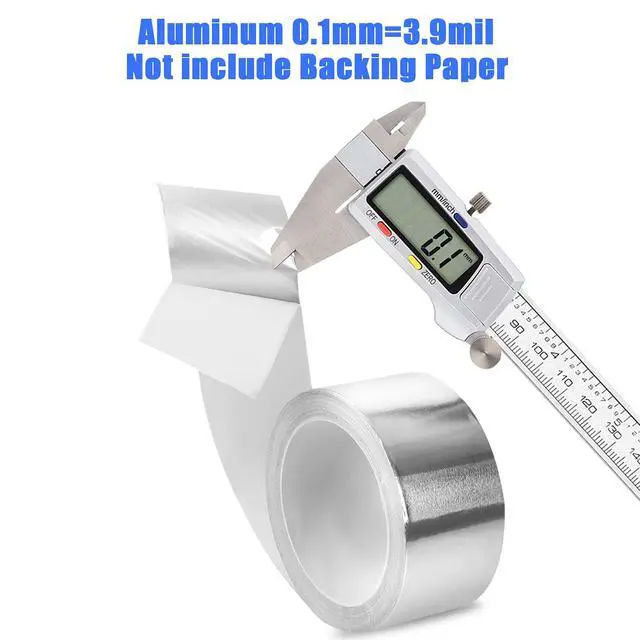 Alt view image 3 of 7 - Aluminum Foil Tape, 2 inch x 65 Feet Foil Tape (3.9 mil), Silver Insulation Adhesive Metal Tape, High Temperature Heavy Duty HVAC Tapes for Ductwork, Dryer Vent, HVAC