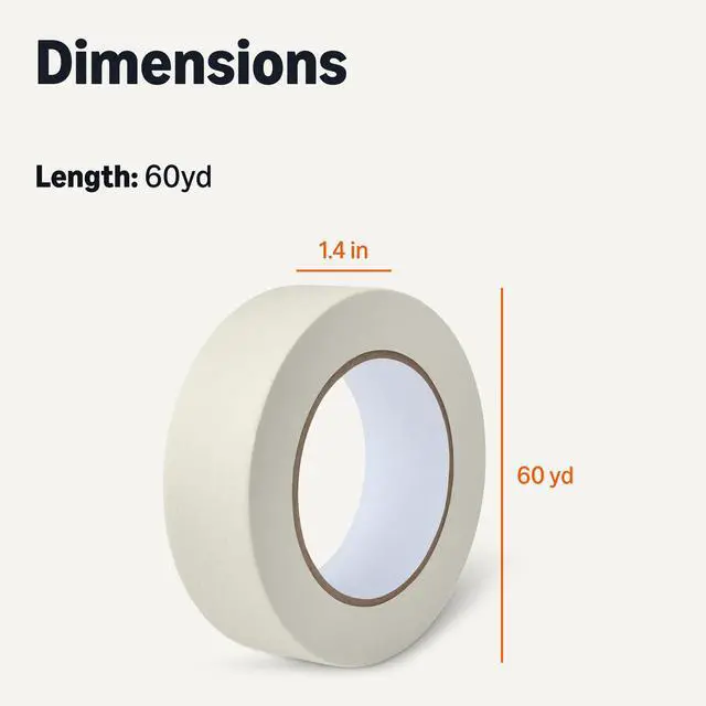Alt view image 4 of 5 - Multi-Surface Masking Tape for Labeling, 1.41" x 60 Yards, Beige, 1 Roll