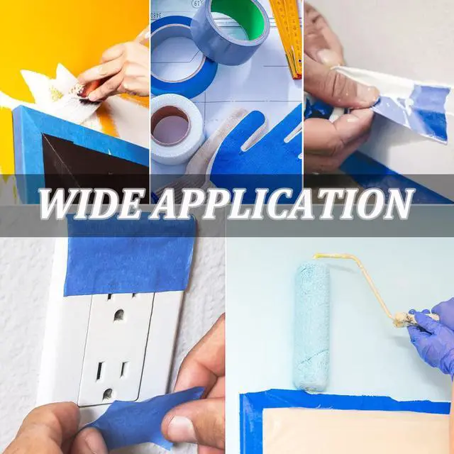 Alt view image 5 of 7 - Blue Painters Tape, Masking Tapes, Premium Painter's Tape (88yd=4Rolls*0.94in*22yd), Adhesive Paint Tape for Wall Painting, DIY Artist Craft Arts, Decoration, Drafting, No Residue,Easy Removal