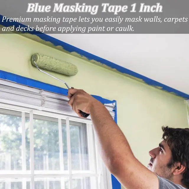 Alt view image 7 of 7 - Blue Painters Tape, Masking Tapes, Premium Painter's Tape (88yd=4Rolls*0.94in*22yd), Adhesive Paint Tape for Wall Painting, DIY Artist Craft Arts, Decoration, Drafting, No Residue,Easy Removal