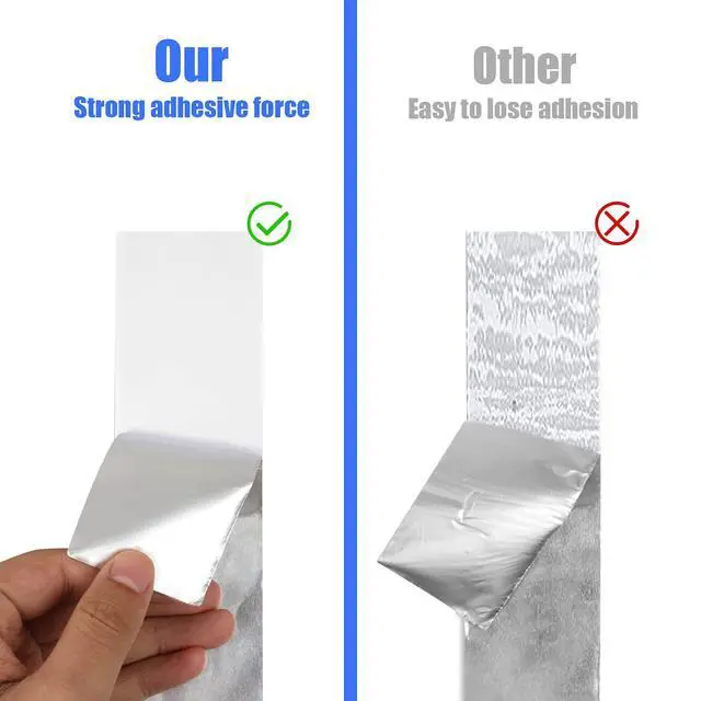 Alt view image 5 of 7 - Aluminum Foil Tape, 2 inch x 65 Feet Foil Tape (3.9 mil), Silver Insulation Adhesive Metal Tape, High Temperature Heavy Duty HVAC Tapes for Ductwork, Dryer Vent, HVAC