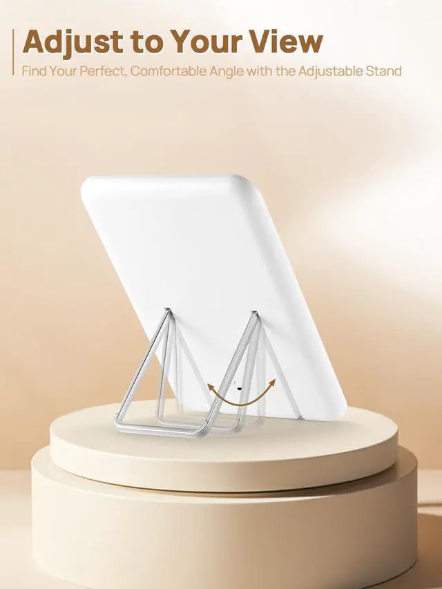 Alt view image 6 of 7 - Lighted Makeup Mirror with 10X Magnifying Mirror, 8 x 5 inches Desk Mirror with Adjustable Stand and 3 Lighting Modes for Shaving and Travelling, White