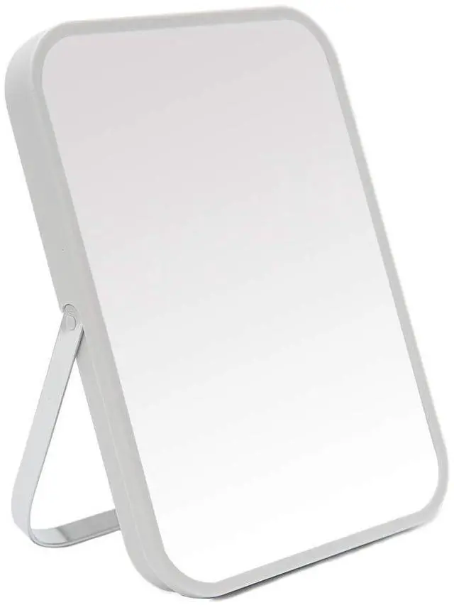 Main image of Table Desk Vanity Makeup Mirror,8-Inch Portable Folding Mirror with Metal Stand 90°Adjustable Rotation Tavel Make Up Mirror Hanging Bathroom for Shower Shaving(Gray)