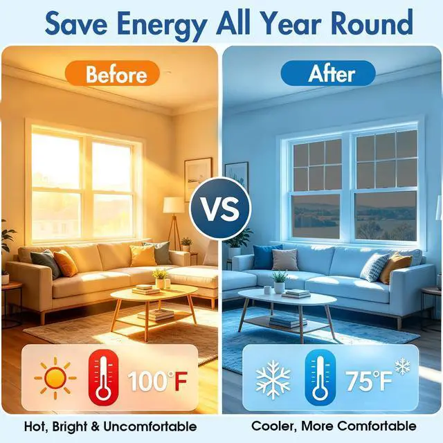 Alt view image 2 of 7 - One Way Privacy Window Film with 3 Tools, Reflective Window Tint for Home, Daytime Privacy See Out Not in, Heat Control & UV Blocking Adhesive Covering for Bedroom Office,17.5 x 78.7Inch,Black