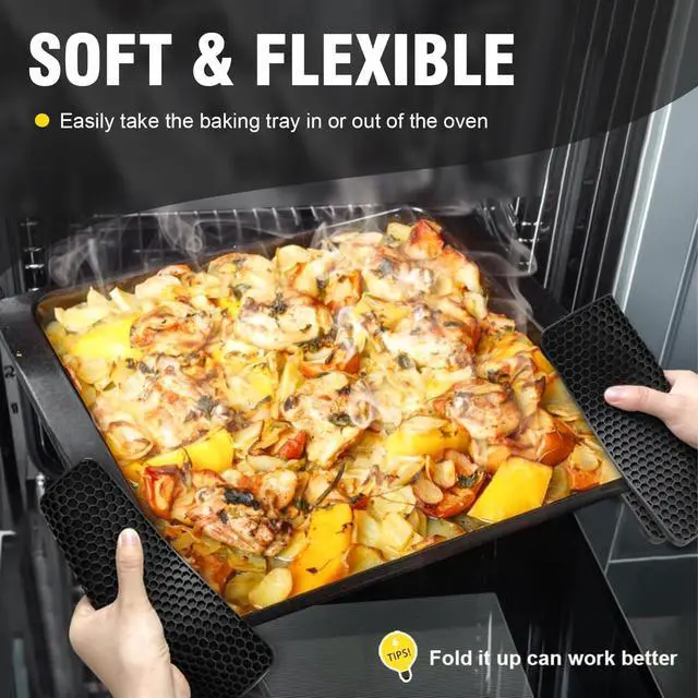 Alt view image 5 of 7 - Silicone Trivet Mats - 4 Heat Resistant Pot Holders, Multipurpose Non-Slip Hot Pads for Kitchen Potholders, Hot Dishers, Jar Opener, Spoon Holder, Food Grade Silicone & BPA Free (Black)