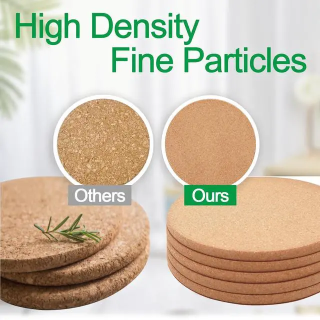 Alt view image 4 of 7 - Cork Trivet, 4 Pack High Density Thick Cork Coasters Set for Hot Dishes, 8 Inch Heat Resistant Multifunctional Corks Trivets for Hot Dishes, Hot Pads for Kitchen, Table, Countertops