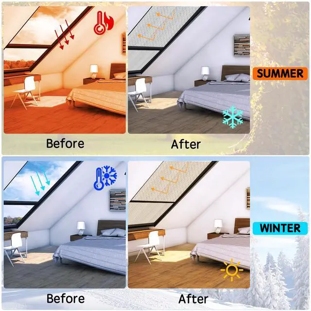 Alt view image 4 of 6 - Reflective Foil Insulation, Double Reflective Bubble Insulation Sheet, Aluminum Foil Bubble Shield, Radiant Barrier Roll for RV Windows Weatherproofing (23.6''x 10Ft)