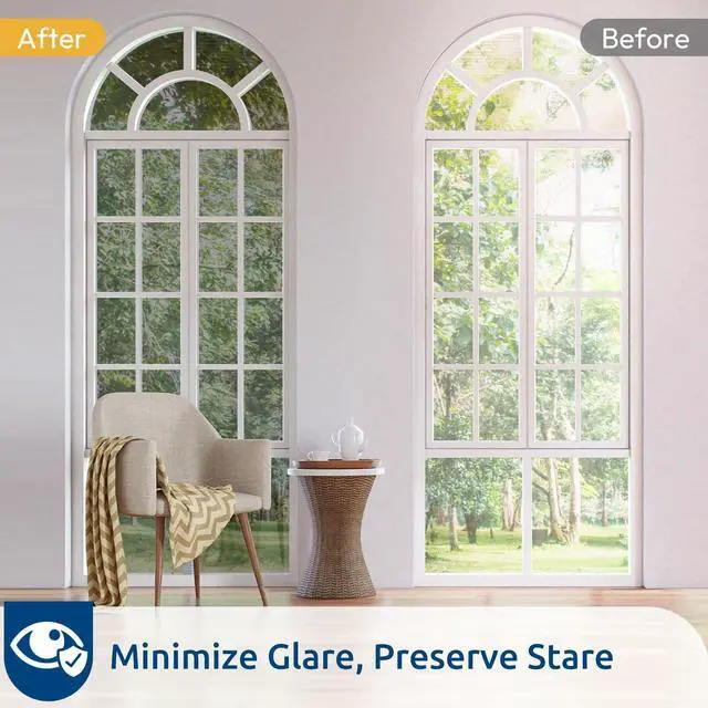 Alt view image 6 of 7 - Window Privacy Film One Way Window Tint for Home, Removable Reflective Heat Sun Blocking Anti UV Glass Door Covering, Mirror Tinting Film House Office, 17.5 Inch X 6.5 Feet, Silver