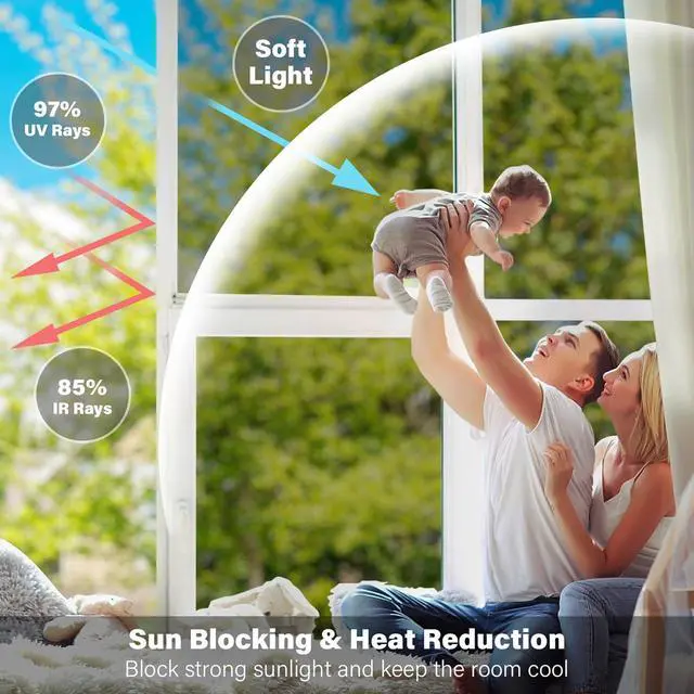 Alt view image 3 of 7 - One Way Window Privacy Film Reflective Mirror Home Window Tint, Daytime Privacy Heat Control Anti UV Glass Tinting Static Cling (Silver, 17.5 x 78.7 inch)