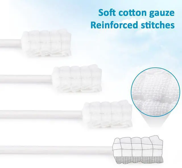 Alt view image 6 of 7 - 50Pcs Baby Tongue Cleaner - Baby Oral Cleaner Newborn Tongue Cleaner for Infants Bulk Disposable Thrush Brush for Babies Individually Wrapped Cotton Gauze Mouth Cleaner for Mouth Gum Cleansing