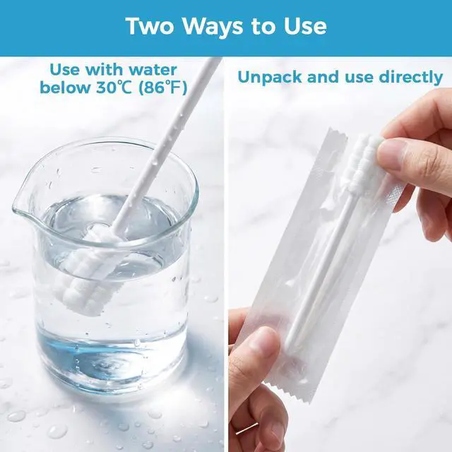 Alt view image 5 of 7 - 50Pcs Baby Tongue Cleaner - Baby Oral Cleaner Newborn Tongue Cleaner for Infants Bulk Disposable Thrush Brush for Babies Individually Wrapped Cotton Gauze Mouth Cleaner for Mouth Gum Cleansing