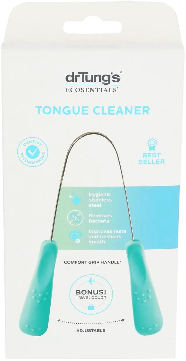 Main image of Stainless Steel Tongue Scraper for Adults & Kids - Metal Tongue Scraper & Cleaner, Freshens Breath, Oral Hygiene Care, Easy-to-Use Comfort Grip Handle, Comes with Travel Case - 1 Pack
