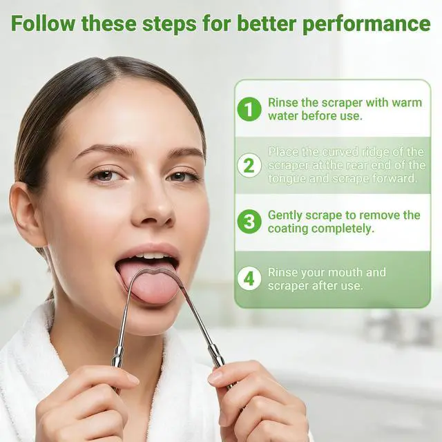 Alt view image 4 of 7 - Metal Tongue Scraper for Adults & Tongue Cleaner (2 Pack), Stainless Steel Scrapers with Travel Cases, Reduce Bad Breath & Remove Tongue Coating, Smooth U-Shape Design