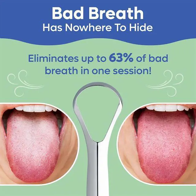 Alt view image 4 of 7 - Tongue Scraper For Adults & Kids - 2 Pack Stainless Steel Tongue Scraper Travel Metal Case | Mouth Cleaner For Bad Breath Treatment | Best Disposable No Plastic Scrubber | Oral Care Hygiene Essentials