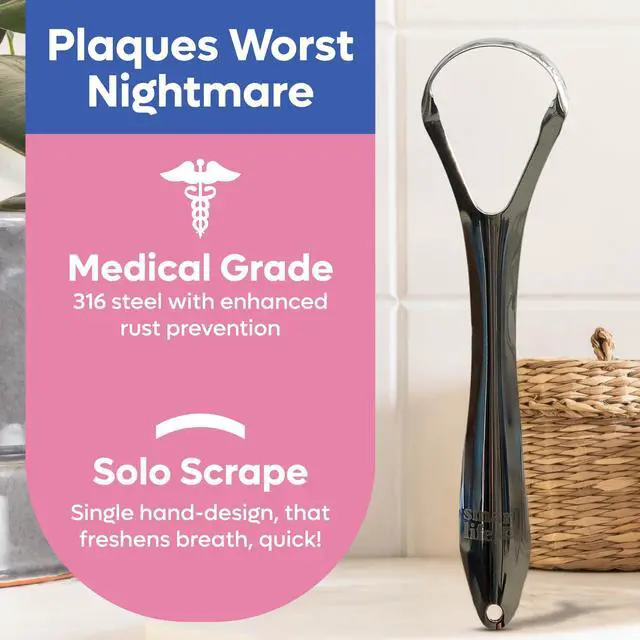 Alt view image 2 of 7 - Tongue Scraper For Adults & Kids - 2 Pack Stainless Steel Tongue Scraper Travel Metal Case | Mouth Cleaner For Bad Breath Treatment | Best Disposable No Plastic Scrubber | Oral Care Hygiene Essentials