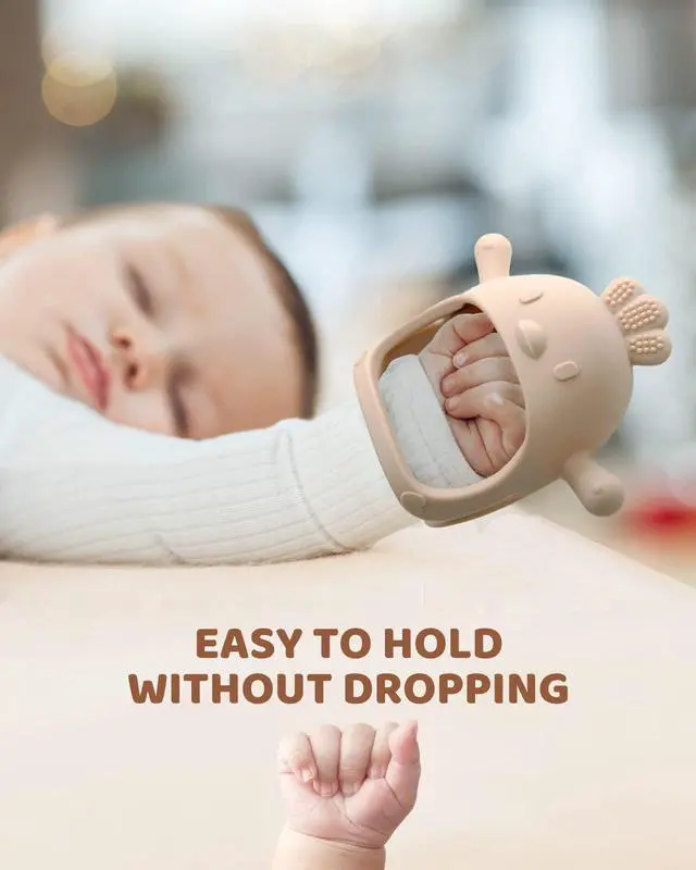 Alt view image 3 of 7 - 2 Pack Baby Teething Toy Silicone Teething Mitten for Babies Over 3 Months Anti Dropping Wrist Hand Teethers Baby Chew Toys for Sucking Needs, BPA Free
