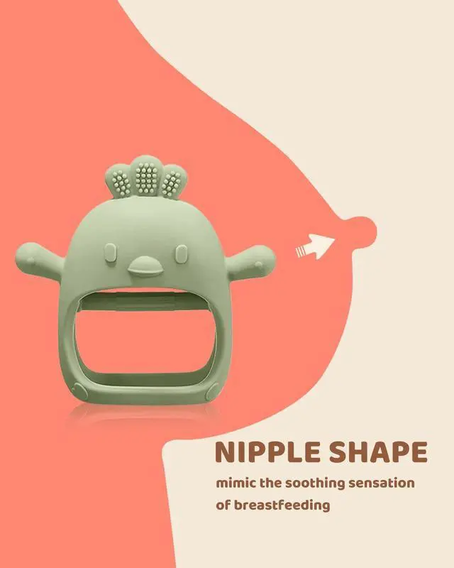 Alt view image 2 of 7 - 2 Pack Baby Teething Toy Silicone Teething Mitten for Babies Over 3 Months Anti Dropping Wrist Hand Teethers Baby Chew Toys for Sucking Needs, BPA Free