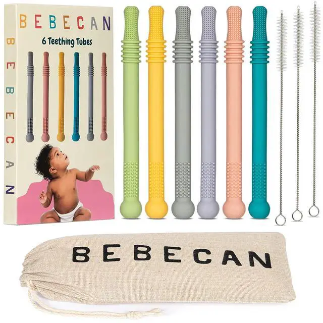 Main image of Teething Sticks for Babies 36+ Months Super Soft Silicone Teething Aids, Infant Oral Soothing Relief Back Molars, Multicolor 6-Pack