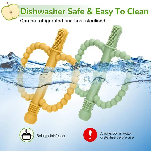 Alt view image 5 of 7 - Baby Teething Toys for Babies 0-36 Months Anti-Choking Design, Teething Relief for Straws Sticks, Chew Straw Sensory Toy for Infant Toddlers Silicone teether Tubes