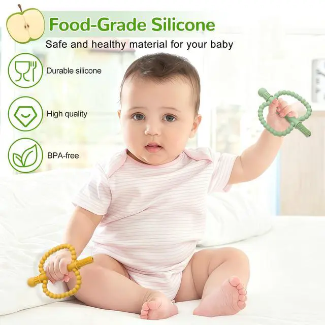 Alt view image 4 of 7 - Baby Teething Toys for Babies 0-36 Months Anti-Choking Design, Teething Relief for Straws Sticks, Chew Straw Sensory Toy for Infant Toddlers Silicone teether Tubes