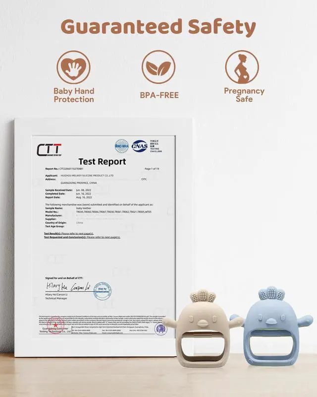Alt view image 5 of 7 - 2 Pack Baby Teething Toy Silicone Teething Mitten for Babies Over 3 Months Anti Dropping Wrist Hand Teethers Baby Chew Toys for Sucking Needs, BPA Free