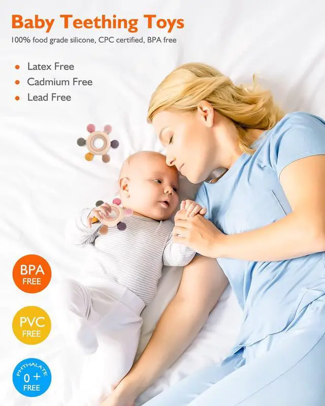 Alt view image 2 of 7 - Baby Teething Toys, Teething Relief Toy, BPA Free Baby Chew Toys Infant Toys Newborn Accessories, Teethers for Babies 0-3-6-9-12 Months Old Boys Girls