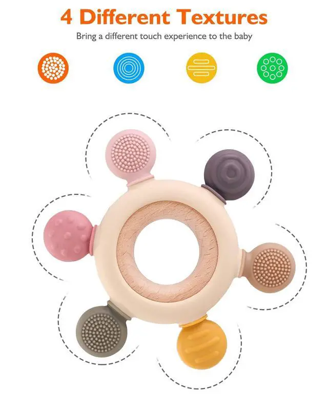 Alt view image 5 of 7 - Baby Teething Toys, Teething Relief Toy, BPA Free Baby Chew Toys Infant Toys Newborn Accessories, Teethers for Babies 0-3-6-9-12 Months Old Boys Girls