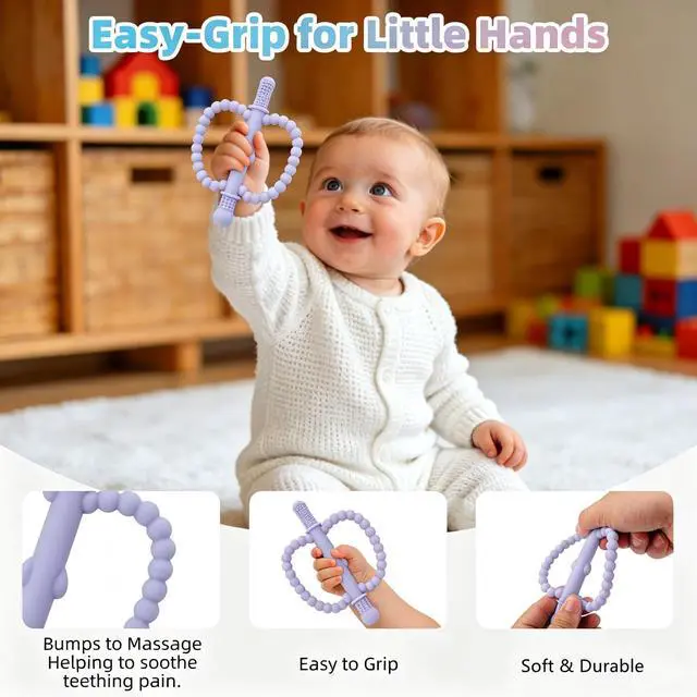 Alt view image 2 of 7 - Hollow Teether Tube 5 Pack Apple Shape Chew Straw Sensory Toy for Infant Toddlers Silicone Tubes Teething Toys for Babies 0-6 0-12 0-36 Months Gifts Teething Relief Soothing Gums