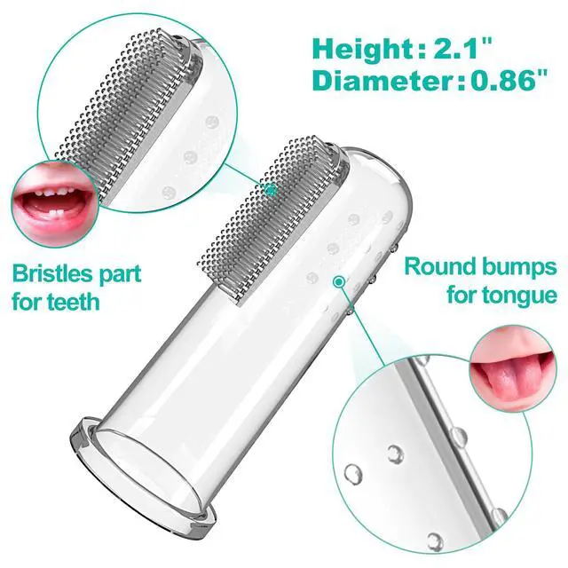 Alt view image 3 of 6 - Baby Toothbrush Set, 6 Pcs Soft Infant Finger Toothbrush with 6 Boxes, Newborns Toddler Silicone Baby Tooth Brush 0-6 Months 6-12 Months