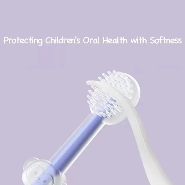Alt view image 5 of 7 - 3 Pack Silicone Toddler Toothbrushes 0 to 18 Months, Baby Tongue Cleaner + U-Shaped ToothScrubber + First Toothbrush Teething, Gum Oral Cleaner