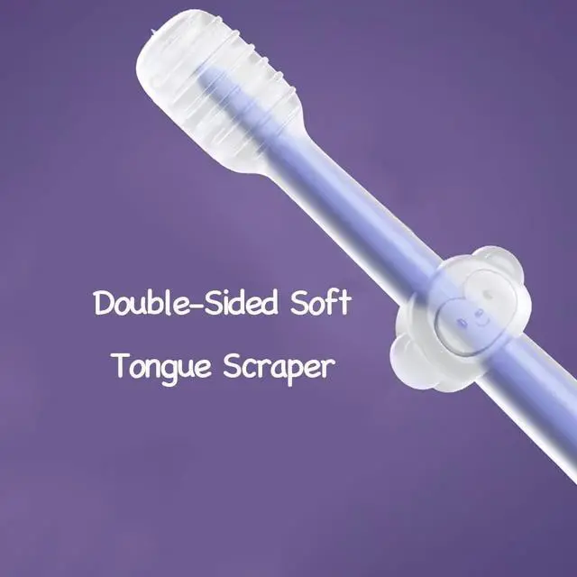Alt view image 4 of 7 - 3 Pack Silicone Toddler Toothbrushes 0 to 18 Months, Baby Tongue Cleaner + U-Shaped ToothScrubber + First Toothbrush Teething, Gum Oral Cleaner