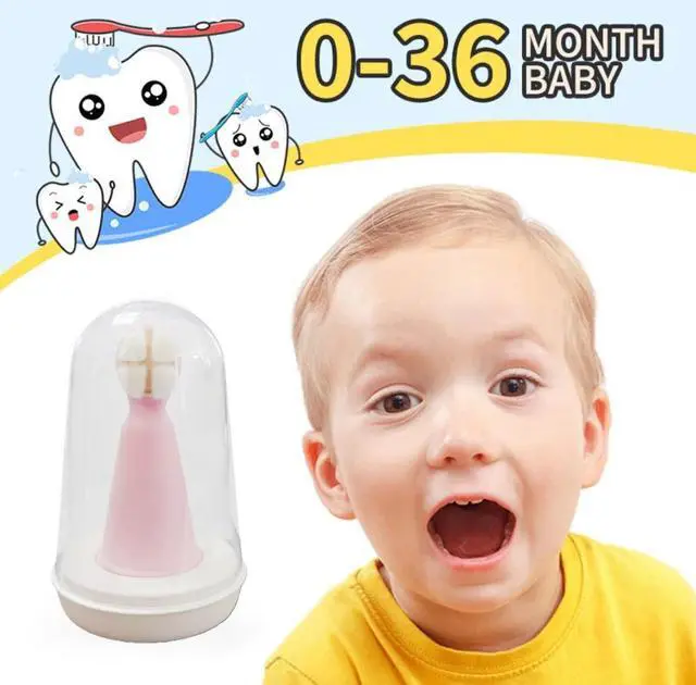 Alt view image 2 of 6 - Baby Finger Toothbrush for Infants and Toddlers 0 to 3 Years Soft Silicone Teething Brush with Tongue Cleaner | Gentle Gum Massager for Newborns, Babies & Young Kids | Pack of 2